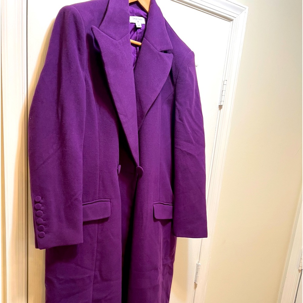 Sergio Hudson Special Limited Edition Collaboration wTarget XL  Purple Wool Coat